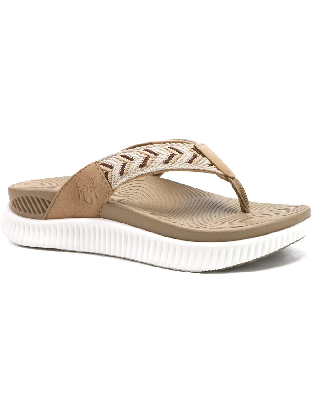 Kuailu Comfort Wave Tan Women's Flip Flop Sandal